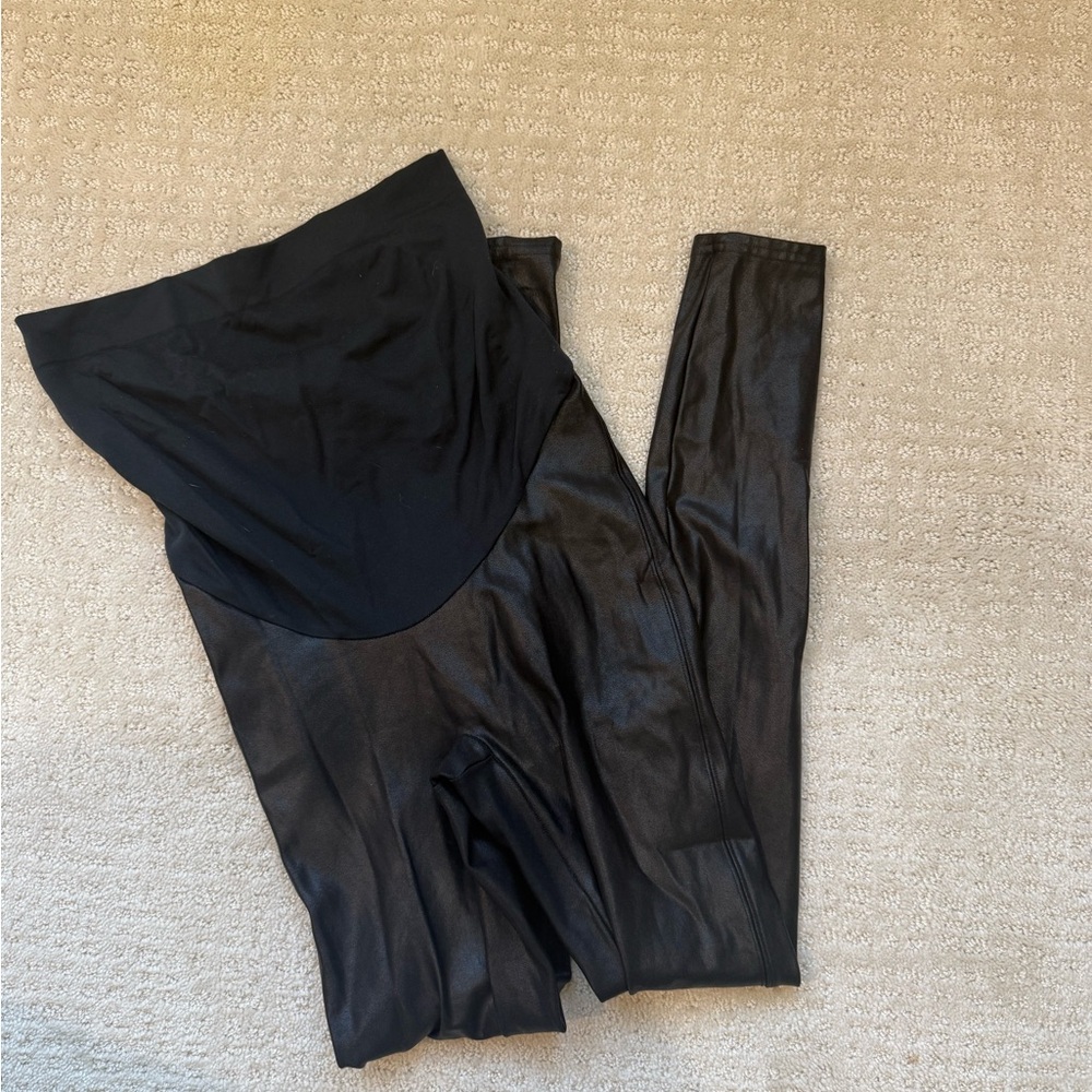 SPANX Faux Leather Maternity Leggings